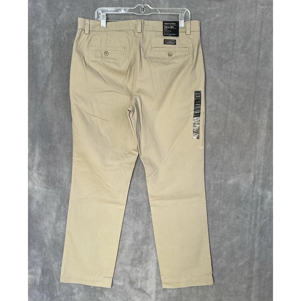 Banana Republic Men’s Aiden Chino Slim Fit Khaki Pants Size 34x30